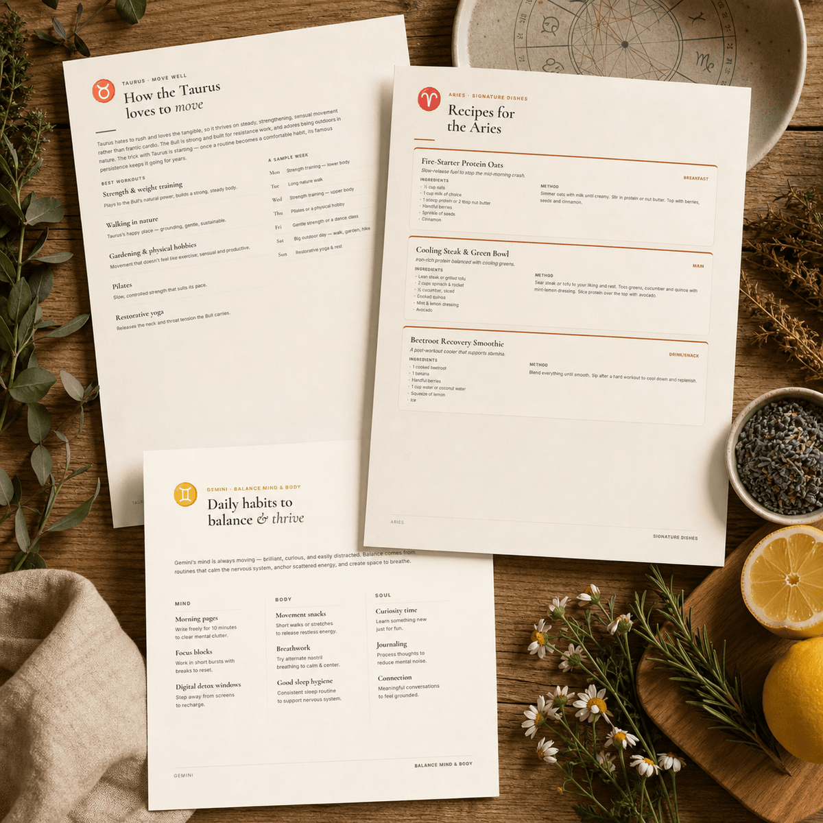 Horoscope Wellness — Zodiac Food, Movement & Self-Care Guide