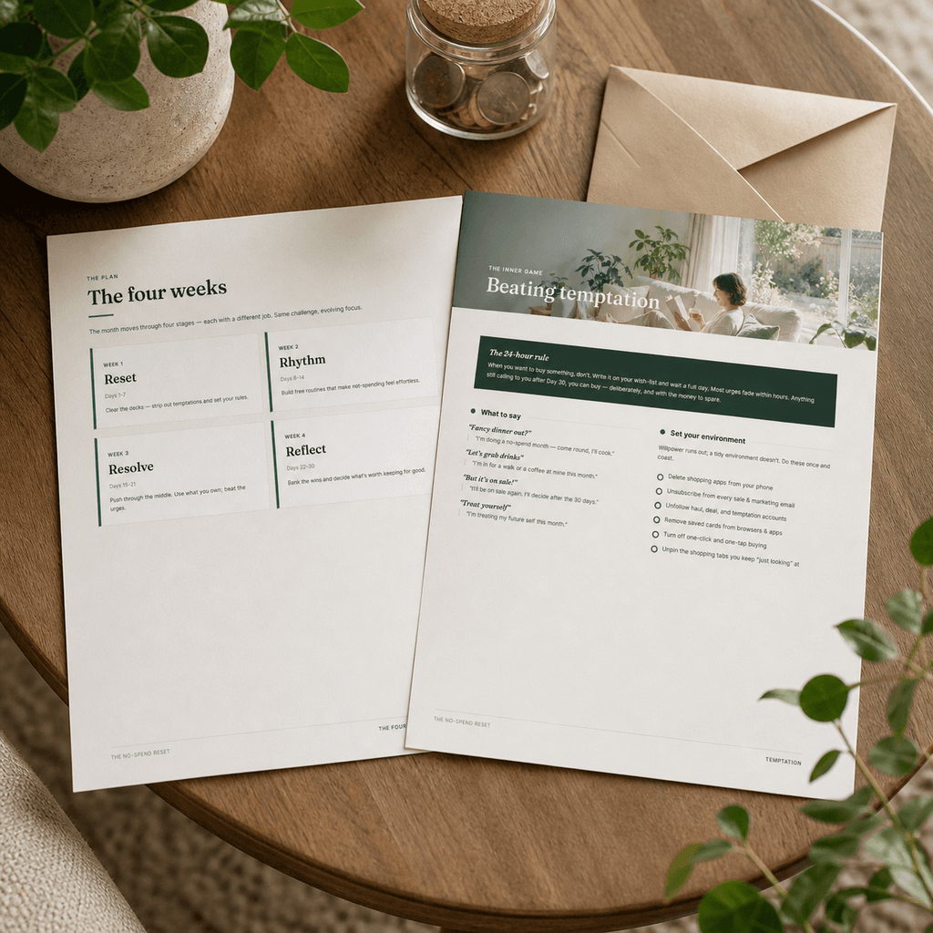 The No-Spend Reset — 30-Day Workbook